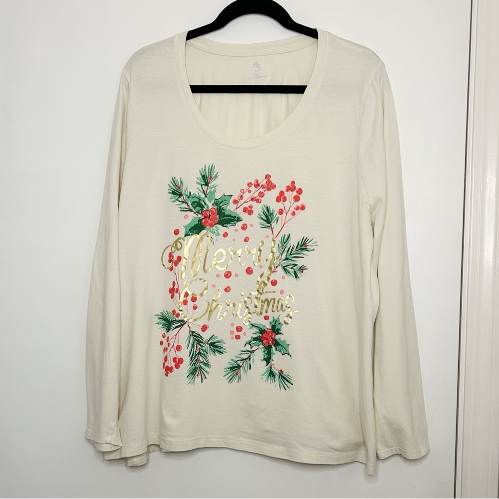 Long Sleeve Christmas Tee, 3X